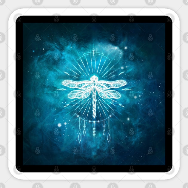 Cosmic Boho Dragonfly Sticker by Jitterfly